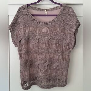 Willow & Clay Knit with sheer back blouse. Size large